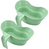 Qancesd 2 Pack Emesis Basin 30oz, Plastic Spit Cup with Handle Wide Mouth, Reusable Vomit Bowls for Elderly Patients, Green