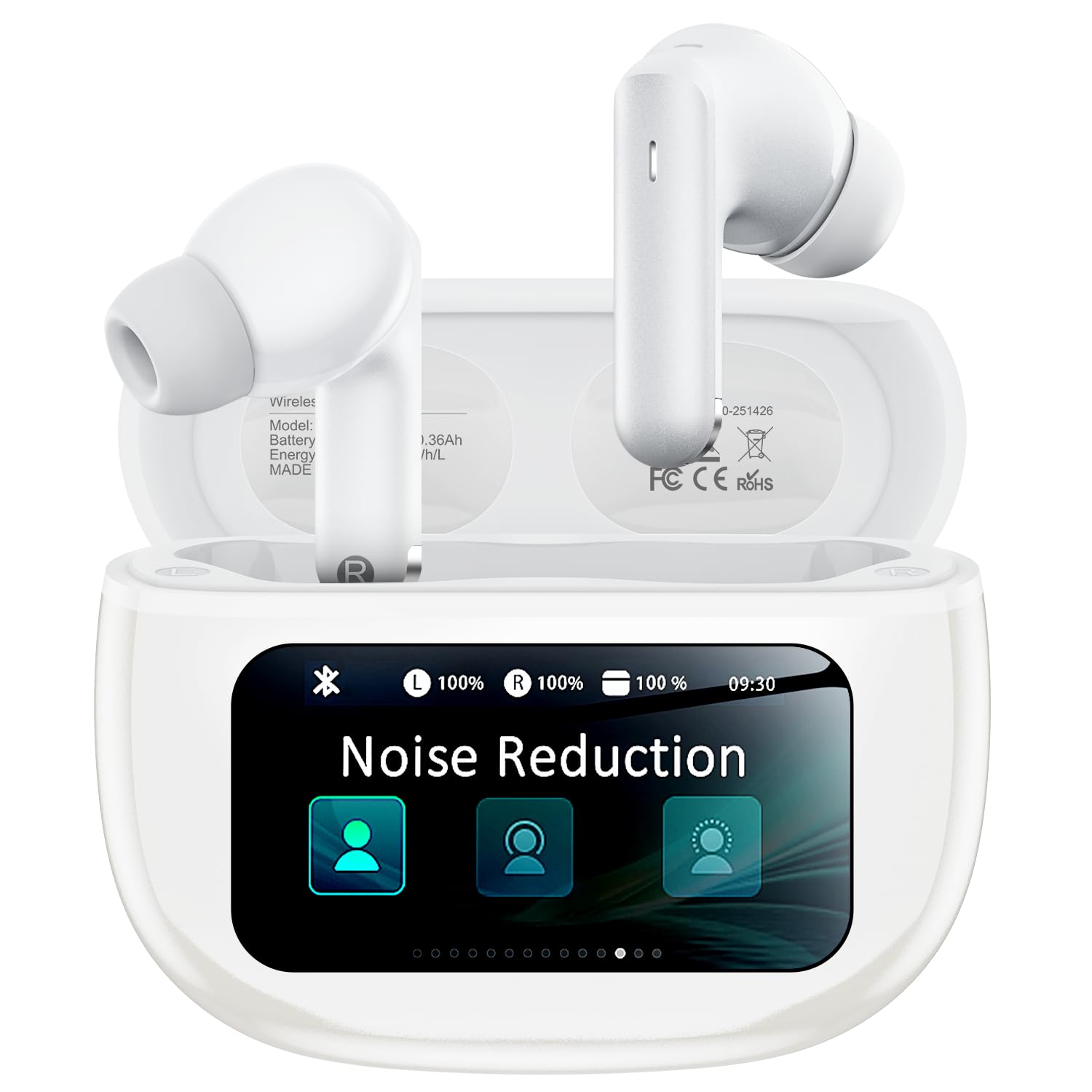 Wireless Earbuds, Ear Buds Active Noise Cancelling with Charging Case, 6.0 Bluetooth Earbuds with AI Clear Calls, 40H Playtime for Sports & Working, Stereo Sound Headphones for iPhone/Android/iPad Image Wireless Earbuds, Ear Buds Active Noise Cancelling with Charging Case, 6.0 Bluetooth Earbuds with AI Clear Calls, 40H Playtime for Sports & Working, Stereo Sound Headphones for iPhone/Android/iPad Image