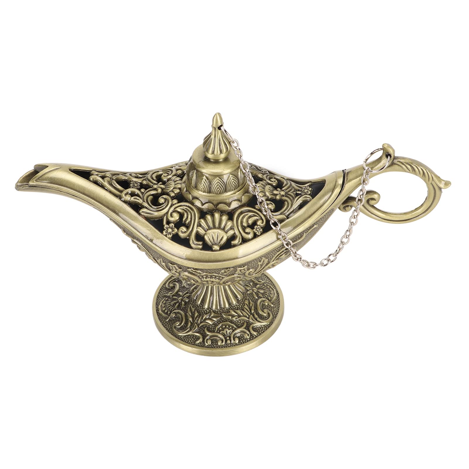 Vintage Aladdin Magic Genie Lamp Light, Home Party Wedding Table Decoration & Gift, Bronze Retro Arabian Decor, Incense Holder, Fragrance Burner