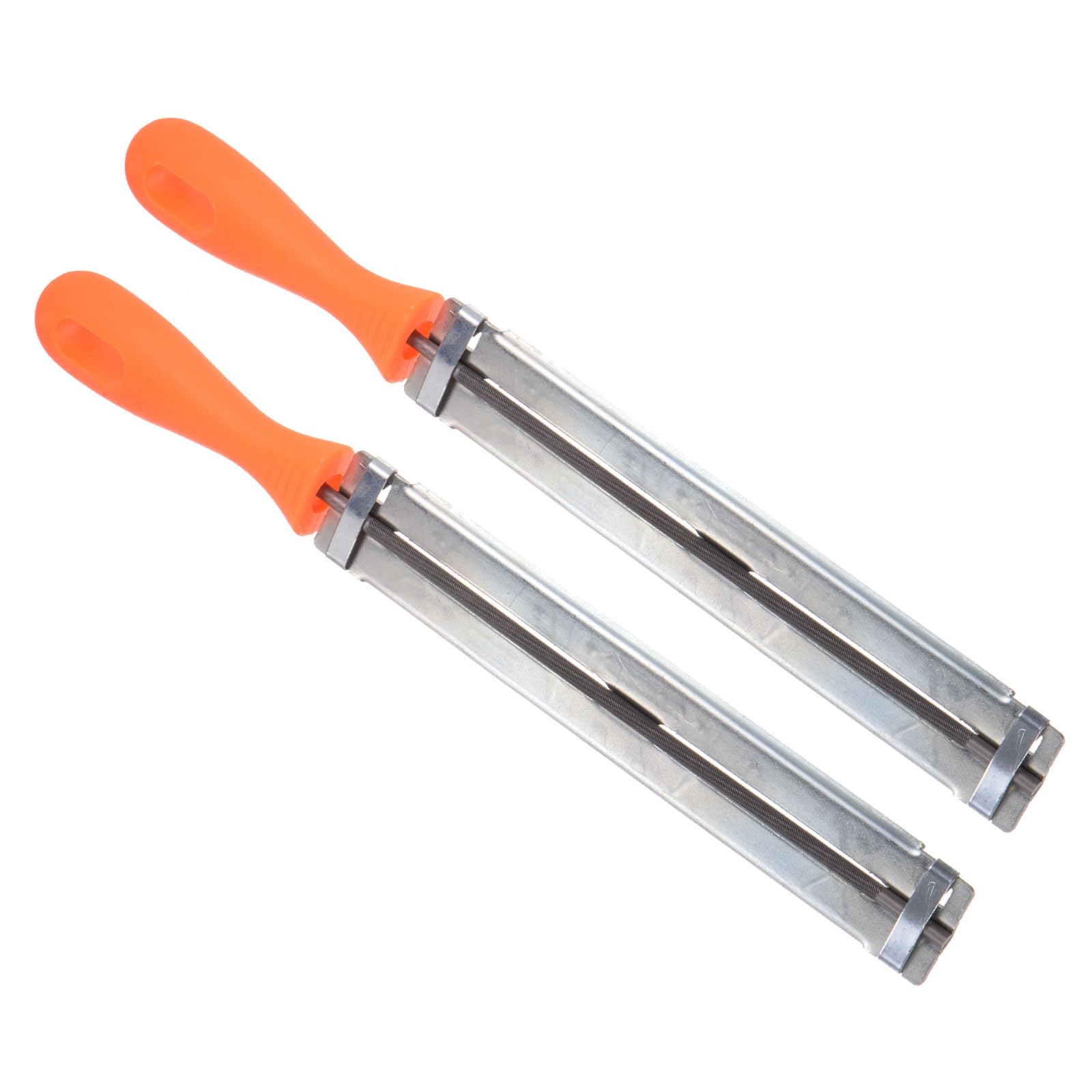 CoCud Chainsaw File Holder, 11/64" (4.5mm), Chrome Steel Round Sharpener Files with Angle Guides - (Applications: for Sharpening Chain Saws), 2pieces