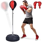 Stiatu Punching Bag with Stand-Fast Bounceback to Increase Speed, Reflexes, and Stamina – Height Adjustable for Training, Boxing Equipment, Stress Relief & Fitness