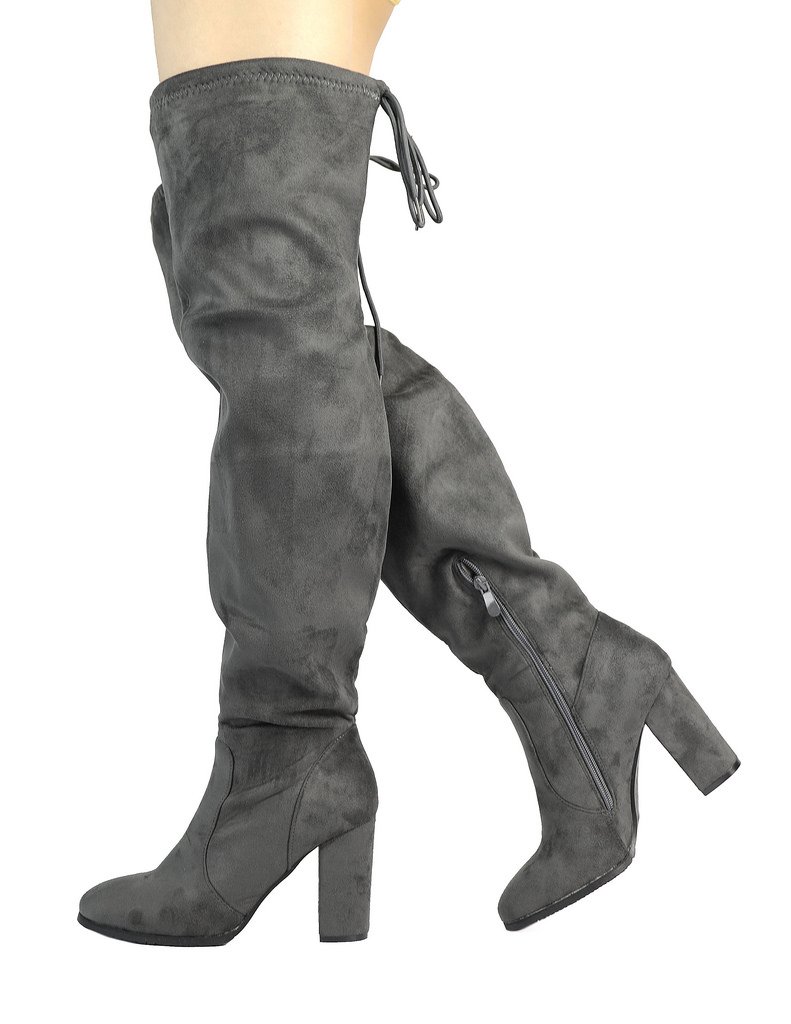 DREAM PAIRS Women's Thigh High Fashion Boots Over The Knee Block Heel Boots - Image 3