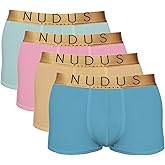 NUDUS Bamboo Rayon Underwear for Men - 4 Pack Premium Men's Double Pouch Underwear - Sexy Mens Underwear Gift Set