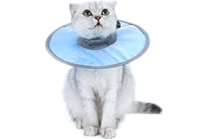 JEVND Waterproof Cat Recovery Collar, Adjustable Pet Cone Collar, Protective Cat Neck Cones to Stop Licking Wounds, Lightweight Kitten Cones After Surgery, Elizabethan E Collar for Cats, Small Dog, Puppy