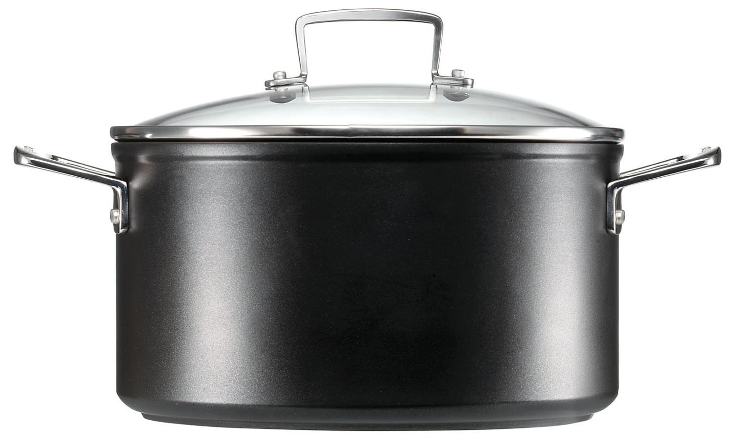 LE CREUSET Toughened Non-Stick Deep Casserole Pot with Glass Lid, Ø 20 cm, Black, 962006200