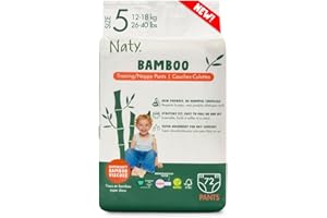 ECO BY NATY Naty Bamboo Viscose Training Pants – Silky Soft, Potty Training Underwear, Plant Based Pull ups, Dermatologically Tested for Sensitive Skin & Super Absorbent (Size 5, 72 Count)