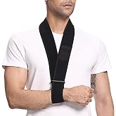 supregear Arm Sling, Adjustable Collar and Cuff Sling, Lightweight Simple Shoulder Immobilizer Arm Elbow Support Strap for Men Women, One Size Fits Most, Black