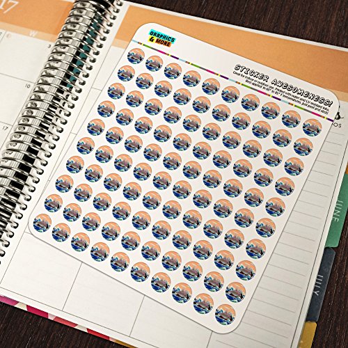 Waving Manatee Mermaid On Rocks And Waves Funny 1/2" (0.5") Planner Calendar Scrapbooking Crafting Clear Stickers