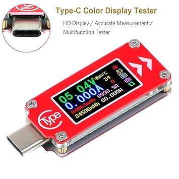 Typ-C USB Spannungsprüfer Multimeter Voltmeter Amperemeter Tester 0-4A 3.7-30V Typ-C USB Stromzähler Tester 0.96 Zoll IPS HD 