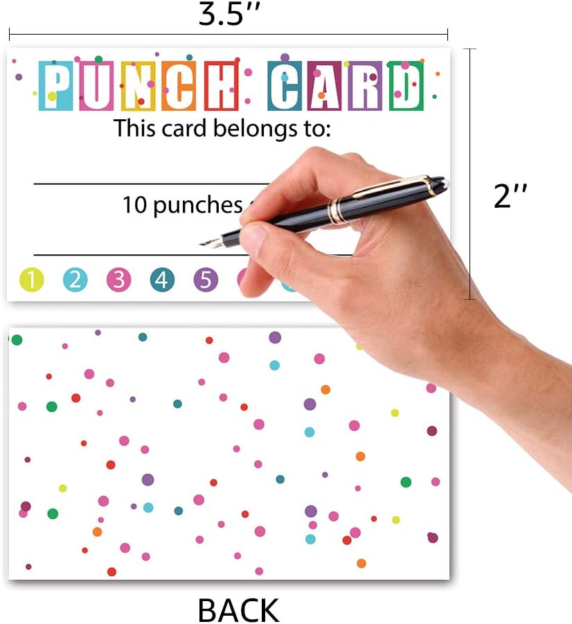 Punch Cards, Pack of 50, Student Awards Loyalty Cards, Incentive Loyalty Reward Card, for Classroom Business Kids Behavior Students Teachers, 3.5" x 2" : Office Products