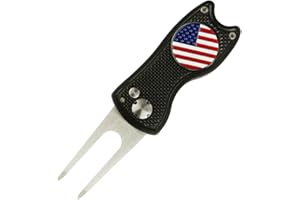 PINMEI Foldable Golf Divot Repair Tool with Golf Ball Marker