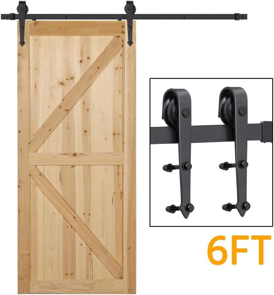 Yaheetech 6 Ft Barn Door Hardware Sliding Garage Closet Door