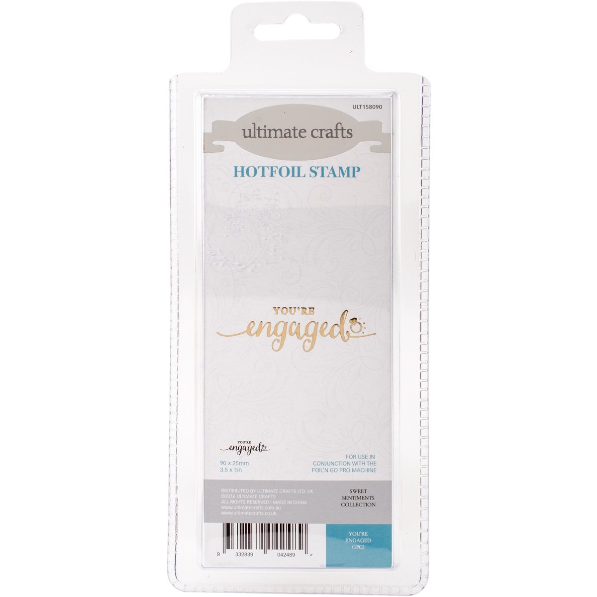 Ultimate Crafts You're Engaged Hot Foil Stamp, Grey, 90 x 25 mm