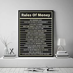 Rules Of Money Motivational Wall Art Canvas Print