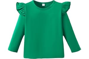 Magic Park 12M-7Y Baby Girl Blouse Toddler Ruffle T-Shirts Kids Girl Solid Color Tee Casual Tops for Girls