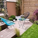 MUMTOP 14'' Round Peacock Glass Metal Side Table for Indoor & Outdoor Use view 7