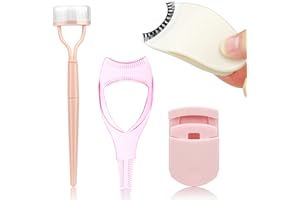 Juome 4 in 1 Eyelash Applicator Tool Kit, False Lash Clip Applicator Portable Eyelash Curlers Eyelash Separator Tool Mascara Comb Lash Buddy Set for Women Girls