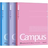 KOKUYO Composition Notebooks, Campus 9-3/4" 7-1/2" Comp Book, Wide Ruled | 80 Sheets Each, Pink Blue Lavender School Lined Notebook Journal for School Work Study Note Taking 3 Pack