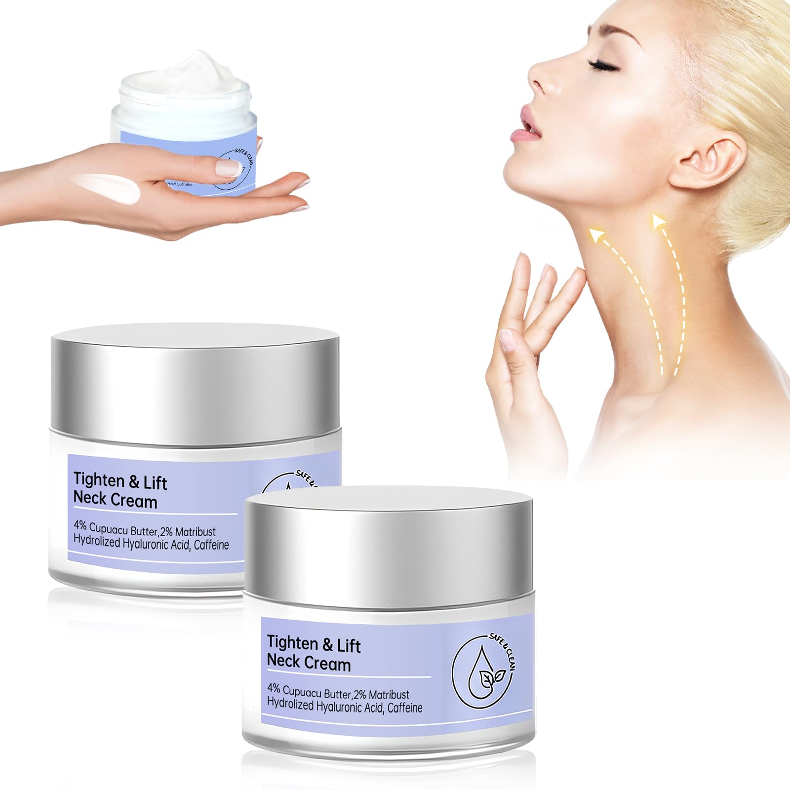 2 Pack Neck Cream,Neck Firming Cream, Neck Cream Advanced Formula for Firming Sagging Skin | Anti-Aging Neck Treatment,Neck Tightening Cream,Tightening and Lift Neck Cream,Tightening Neck Cream