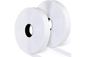 HOMPIE 27Ft x 1 Inch Self Adhesive Strips, Heavy Duty Strong Back Sticky Fastening Tape,Nylon Fabric Fastener Mounting Tapes for Sewing, Crafting,DIY- Indoor or Outdoor Use (White)