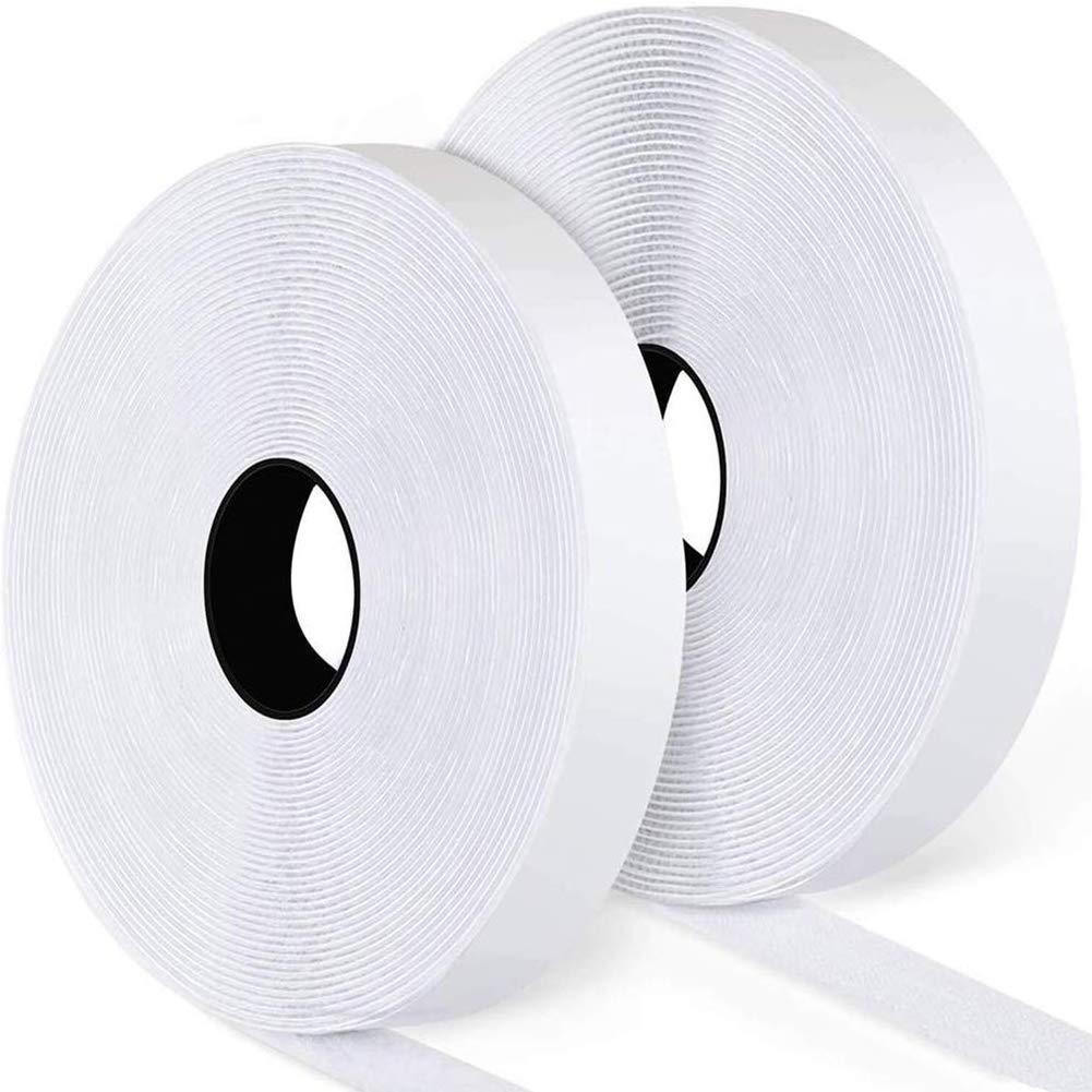 Photo 1 of 27Ft x 1 Inch Self Adhesive Strips, Heavy Duty Strong Back Sticky Fastening Tape,Nylon Fabric Fastener Mounting Tapes for Sewing, Crafting,DIY- Indoor or Outdoor Use (White)