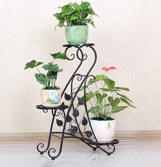 puesto de plantas Estantes de soporte de macetas de hierro de ...