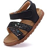 BMCiTYBM Toddler Boys Girls Sandals Open Toe Arch Support Slides Adjustable Straps Cork Footbed Slippers for Indoor Outdoor