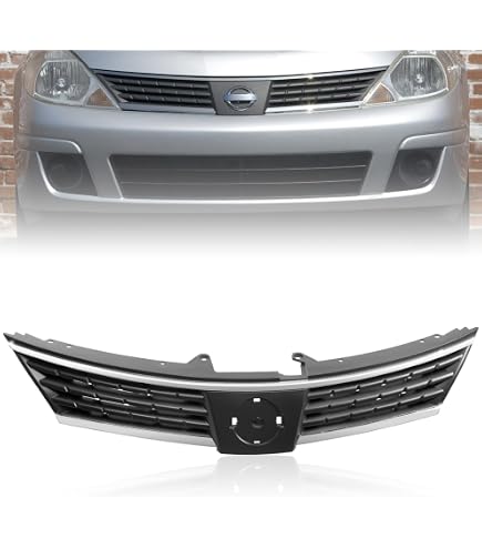 パーツ Nissan Note E11 2009-2011 chrome grill Amazon.com: Go-Parts - Chrome Shell/Painted Black Insert Grille