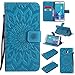 Firefish Galaxy S6 Edge Plus Case,Pu Magnetic Flip Folio Wallet Case [Durable] Lightweight Kickstand Folding Case with Card Holder Xmas Birthday Gift for Samsung Galaxy S6 Edge Plus -Sunflower Blue