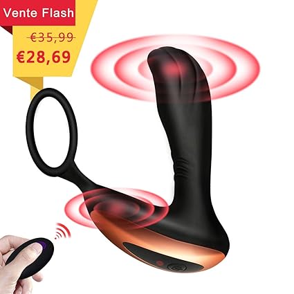 Vibrierender Prostata-Massager mit Penis-Ring für doppelteruptiven Orgasmus, PALOQUETH Analspielzeug, 7 leistungsfähige Vibra