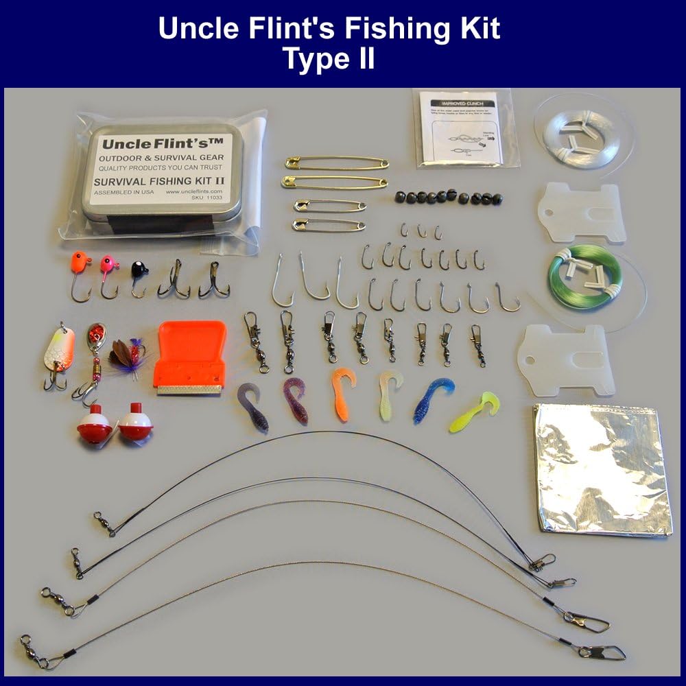 Uncle Flint's Comprehensive Survival Fishing Kit II -- 63+ Piece Survival Fishing Kit!