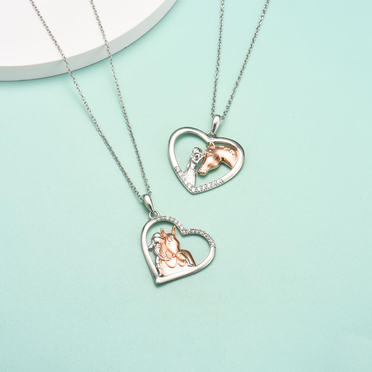 GULICX Horse Gifts for Teen Girl Women, Girl with Horse Necklace Heart Pendant Jewelry Gifts for Horse Lover Daughter Granddaughter Niece