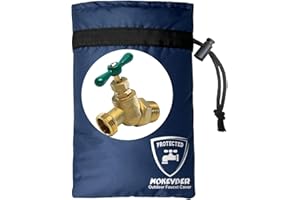 Mokeyder Enlarge Outdoor Faucet Cover for Winter Freeze Protection, 7” W x 10" H Hose Bib Covers Socks for Outside Wall Taps, Reusable Waterproof Insulated Spigot Cover, Blue, 1 Pack