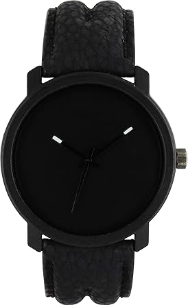 Shocknshop Leather Strap Analog Black Dial Watch For Boys And Mens - W_21