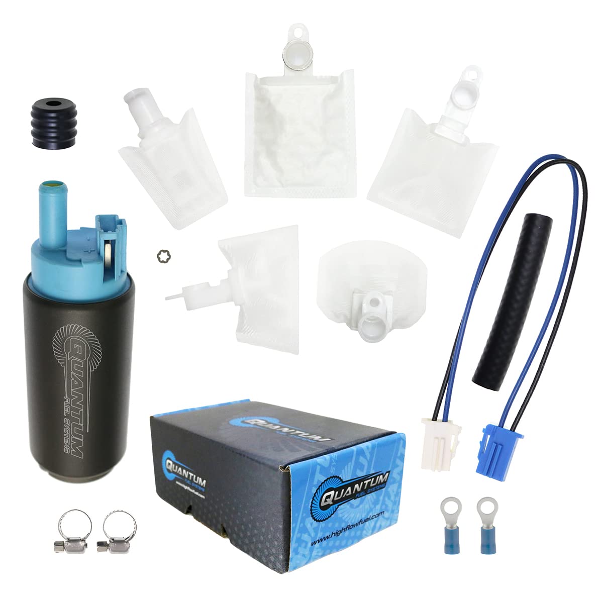 Photo 1 of "QFS 255LPH In-Tank Performance Fuel Pump Replacement for Kawasaki Ninja ZX-10R ZX1000 ZX-14 ZX1400 ZX-6R ZX636 ZX-6RR ZX600, 2000-2021, oem 49040-0740, 49040-0741, 49040-0011, 49040-1077, 49040-0014"