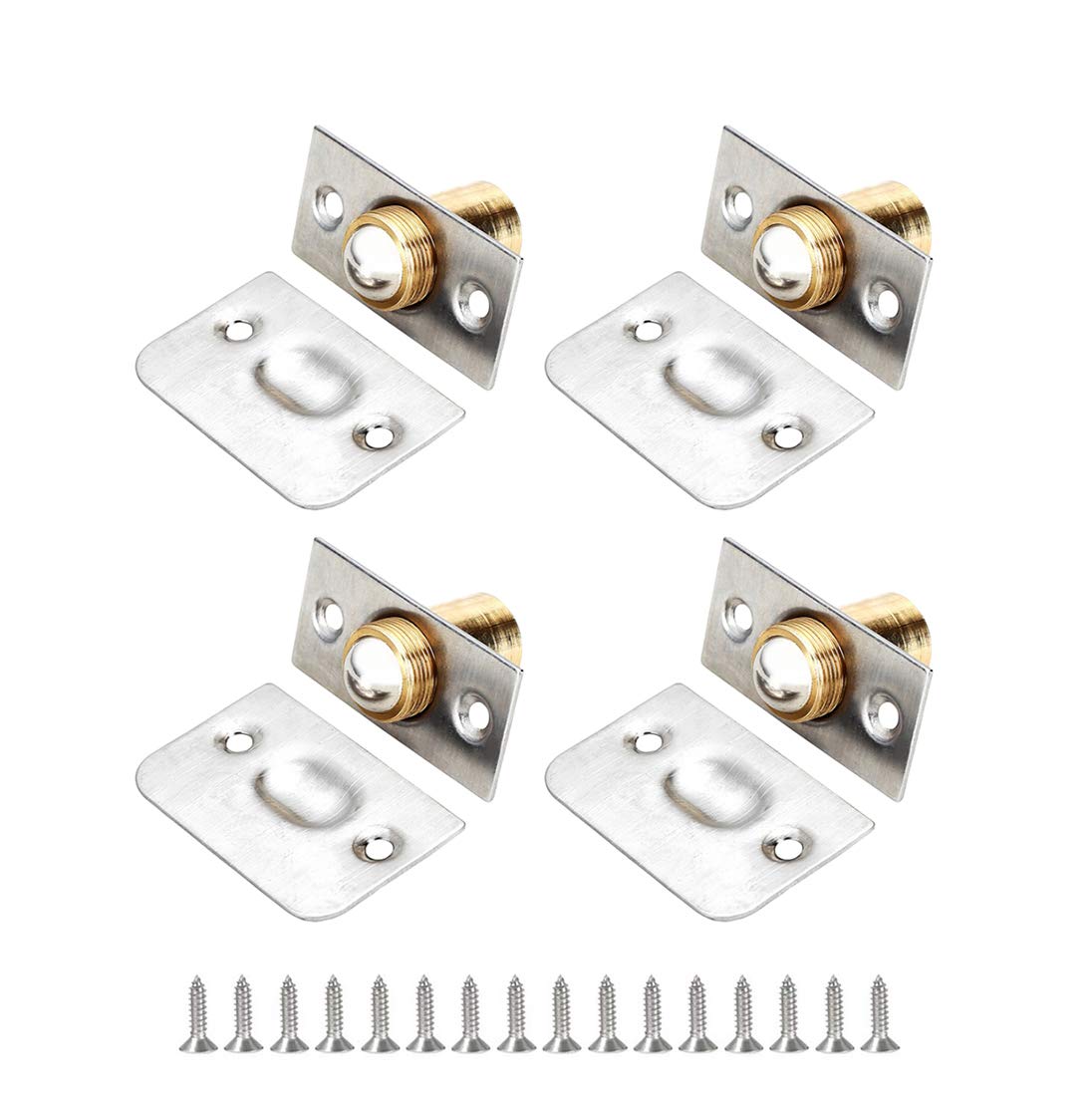 Repuhand 4 Pack Roller Ball Door Catch Ball Latches Adjustable Spring Cabinet Catch,for Pantry Door Cabinet Cupboard Kitchen