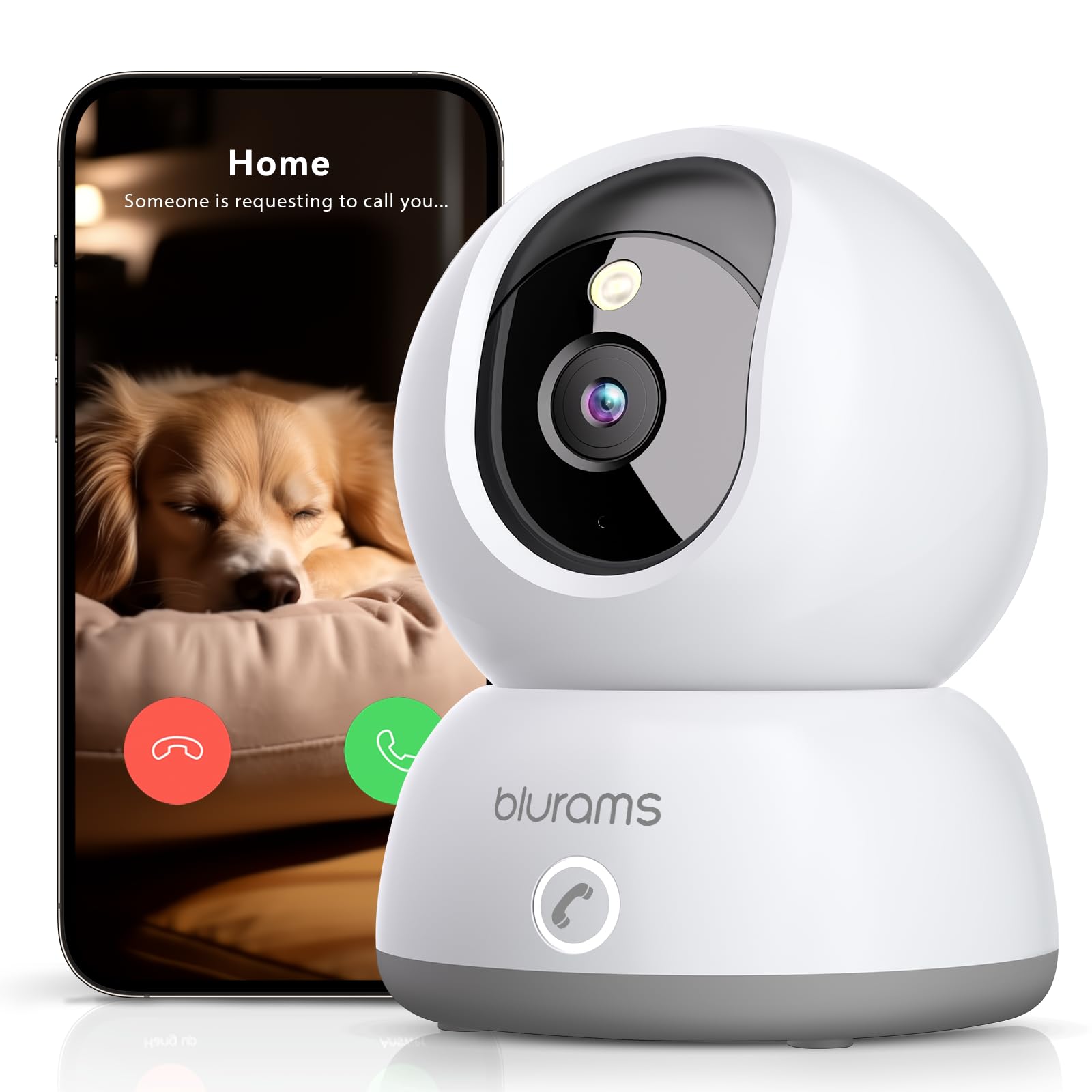 blurams Pet Camera 2K, Dog Camera with App, 360° Indoor Cameras House Security for Pet/Dog/Baby, One-Touch Call, Color Night Vision, Motion Detection, 2-Way Talk, Cloud&SD Storage