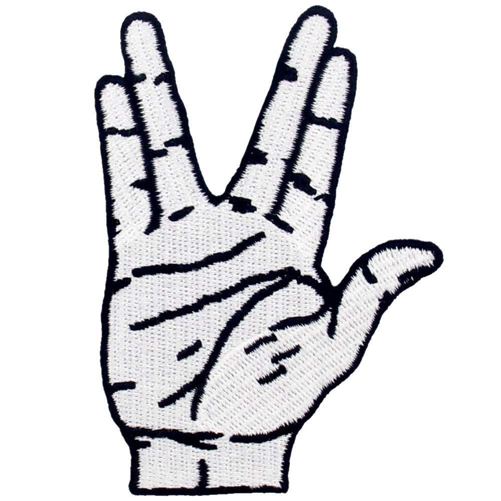 ZEGIN Live Long and Prosper Hand Sign Patch Embroidered Applique Badge Iron On Sew On Emblem