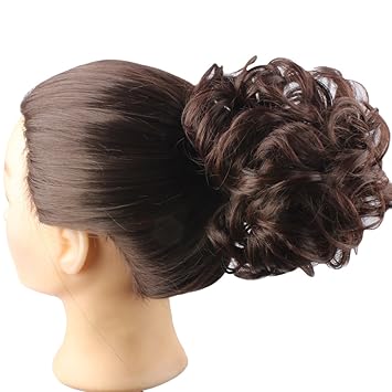 Dark Brown 2 33 Riyang Women S Hair Bun Extensions Messy Curly