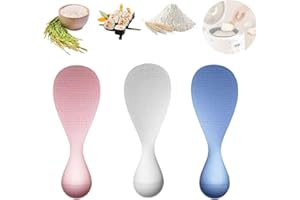 3PCS New Creative Tumbler Anti-Stick Rice Spoon,Heat Resistant Plastic Rice Cooker Scooper Non Stick Standing Rice Spoon,Stan