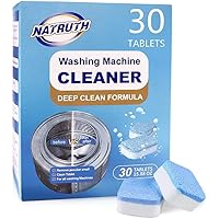 NATRUTH Washing Machine Cleaner Descaler 30 Pack Deep Cleaning Washer Cleaner Tablets For HE Front Loader & Top Load Washer