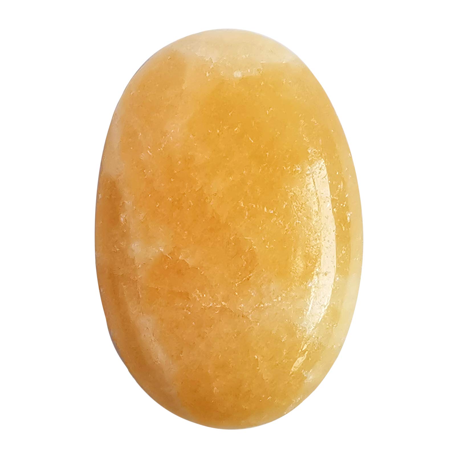 Manekieko Natural Yellow Jade Oval Palm Pocket Healing Crystal Spa Energy Stone,Healing Crystal for Therapy Geometry Chakra Balancing