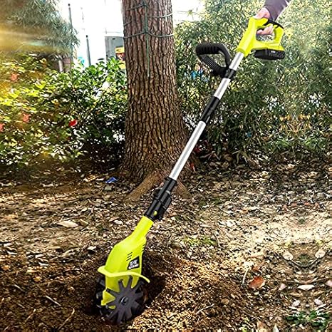 Auto parts Cultivadores eléctricos inalámbricos, motoazada rotavator jardín 20 V, Poste retráctil de 97 cm a 127 cm, motocultor eléctrico con batería de Litio de 4 Ah y Cargador rápido
