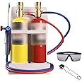 Oxygen MAPP Torch Kit With Pressure Meter With Tank Support, Glasses And Flint Spark Lighter(Gas Cylinders Not Included)