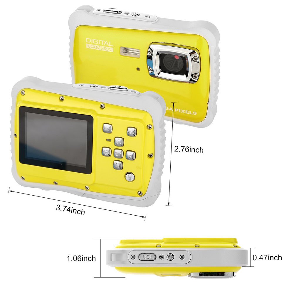 Cámara para Niños Digital submarina 12MP HD 3M Amarillo