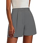 Feiersi Womens Shorts Dressy Casual Elastic Waisted Tailored Work Shorts with Pockets