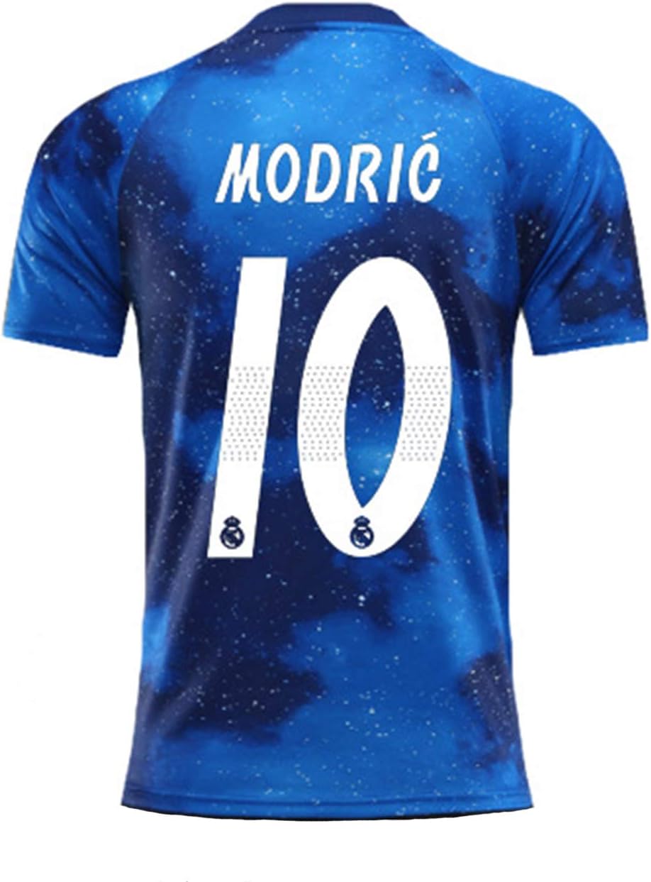 ZhouDress Real Madrid 2018-2019 Season #10 Modric Men's Commemorative Limited Edition Soccer Jersey Blue