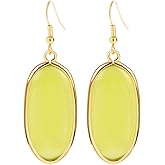 BaubleStar Natural Crystal Healing Stone Drop Dangle Earrings for Women