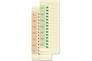 Lathem Weekly Time Cards, Double-Sided, for Lathem Model 2121/Side-Print Time Clocks, 100 Pack (M2-100)
