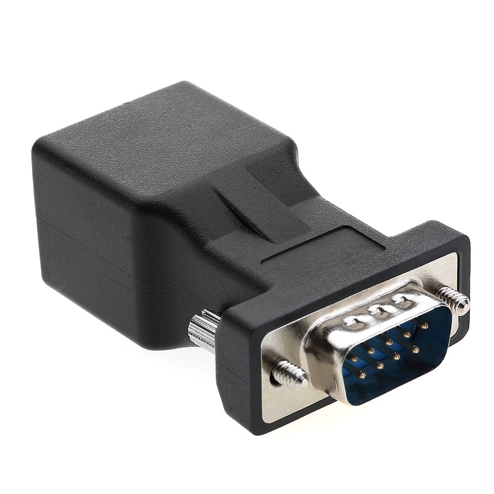 RJ45 to RS232 Adapter,COOSO DB9 9-Pin Serial Port Male to RJ45 Female Cat5e/6 Ethernet LAN Console Adapter